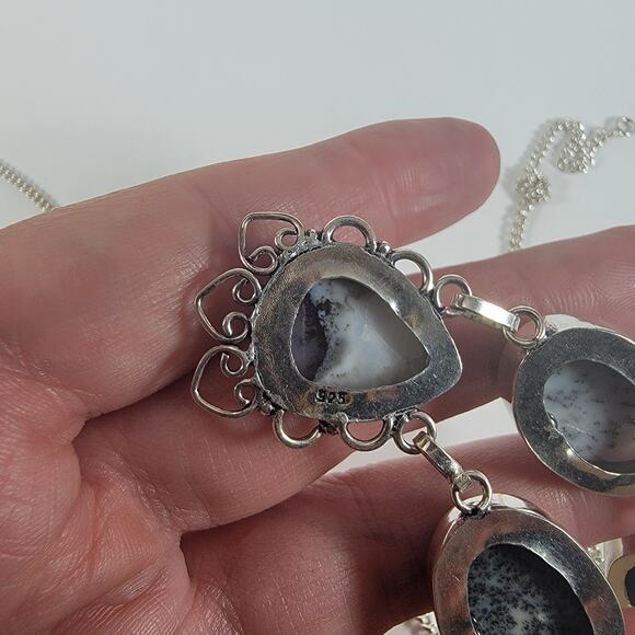 Unique Dendritic Agate Pendant Necklace Sterling Silver Handmade Artisan Jewelry - Picture 10 of 10